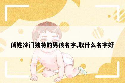 傅姓冷门独特的男孩名字,取什么名字好